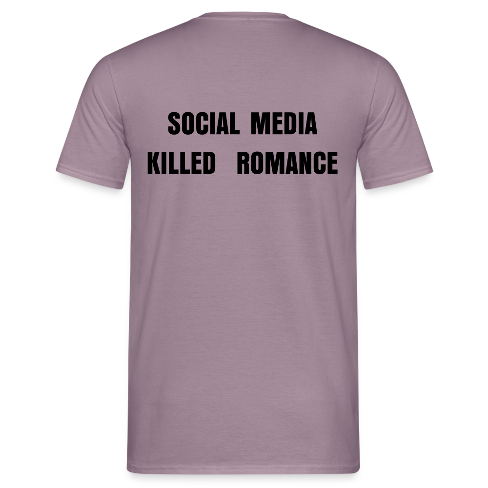 Social Media Killed Romance T-Shirt - purple-grey 