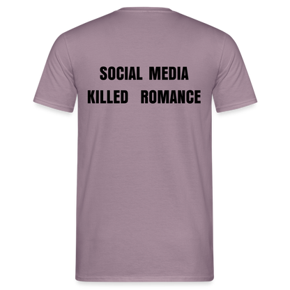 Social Media Killed Romance T-Shirt - purple-grey 