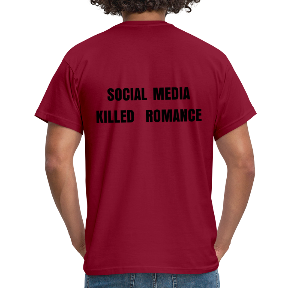 Social Media Killed Romance T-Shirt - brick red