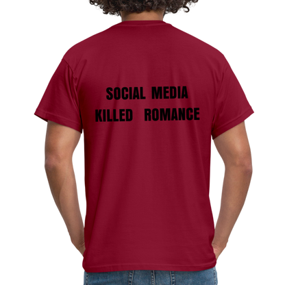 Social Media Killed Romance T-Shirt - brick red