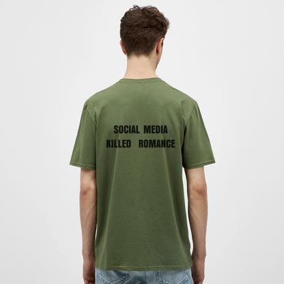 Social Media Killed Romance T-Shirt - military green