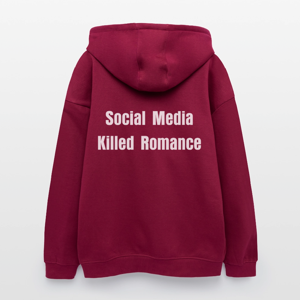 Social Media Killed Romance Sweater - burgundy