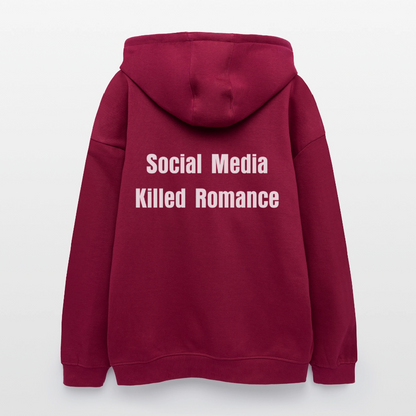 Social Media Killed Romance Sweater - burgundy