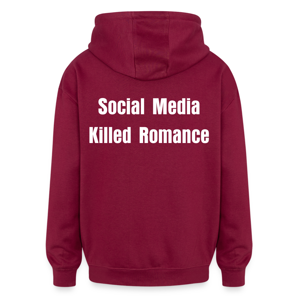 Social Media Killed Romance Sweater - burgundy