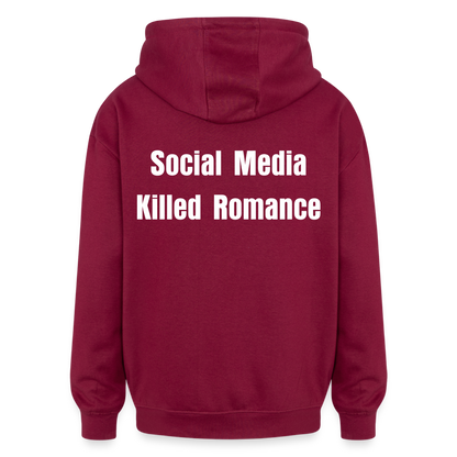 Social Media Killed Romance Sweater - burgundy