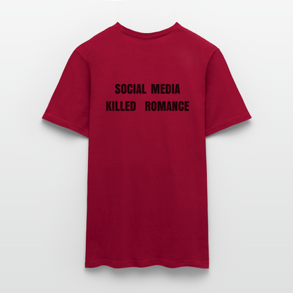 Social Media Killed Romance T-Shirt - brick red