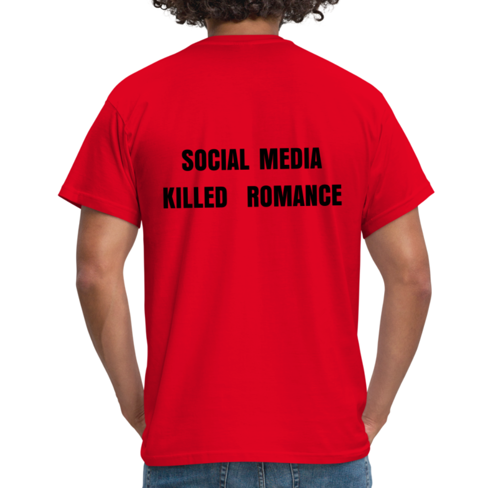 Social Media Killed Romance T-Shirt - red