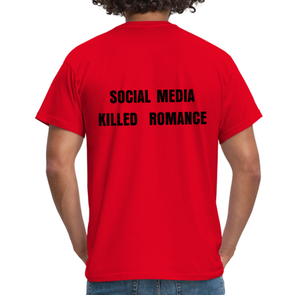 Social Media Killed Romance T-Shirt - red