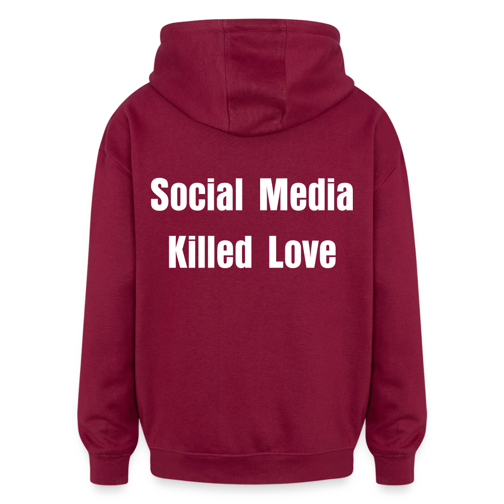 Social Media Killed Love Sweater - burgundy