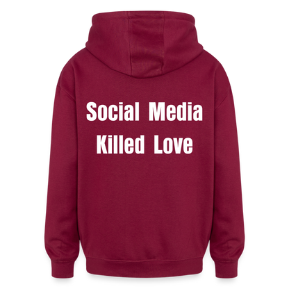 Social Media Killed Love Sweater - burgundy