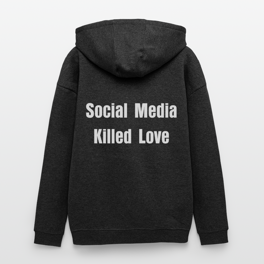 Social Media Killed Love Sweater - charcoal grey