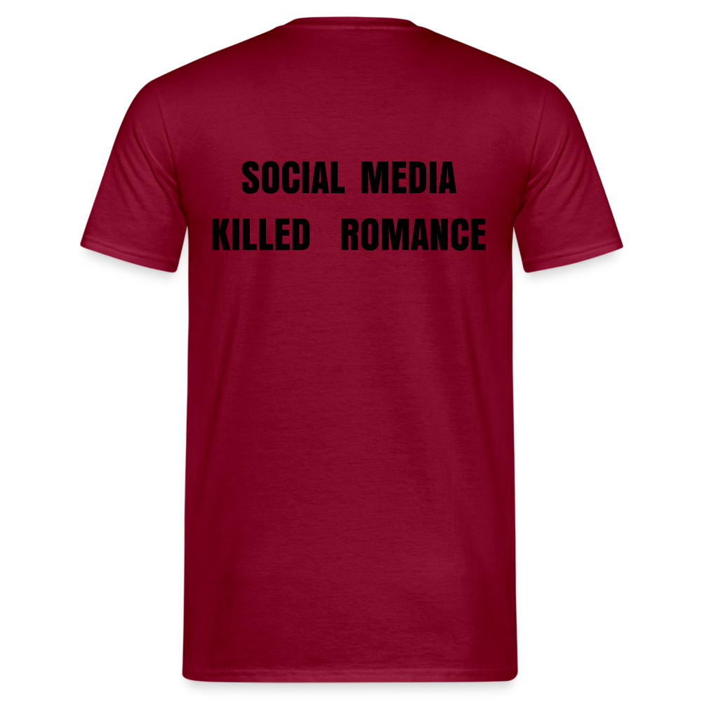 Social Media Killed Romance T-Shirt - brick red