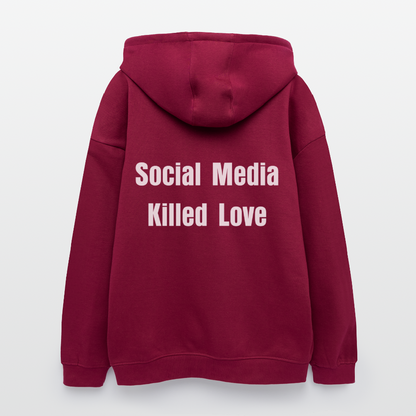 Social Media Killed Love Sweater - burgundy