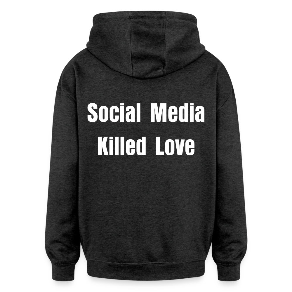 Social Media Killed Love Sweater - charcoal grey