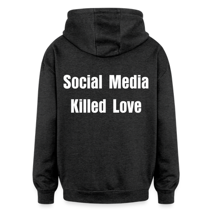 Social Media Killed Love Sweater - charcoal grey